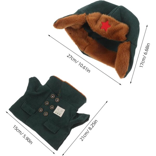Set Hohopeti Abito invernale verde per bambola con cappotto e cappello in poliestere