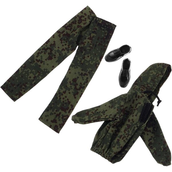 Tarn-Outfit für Militärpuppe mit Jacke, Hose und Schuhen für Kinder 12"