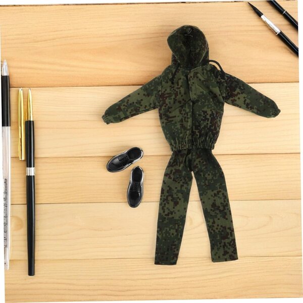 Tarn-Outfit für Militärpuppe mit Jacke, Hose und Schuhen für Kinder 12"