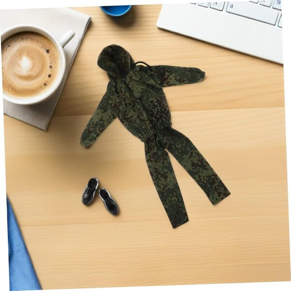Tarn-Outfit für Militärpuppe mit Jacke, Hose und Schuhen für Kinder 12"