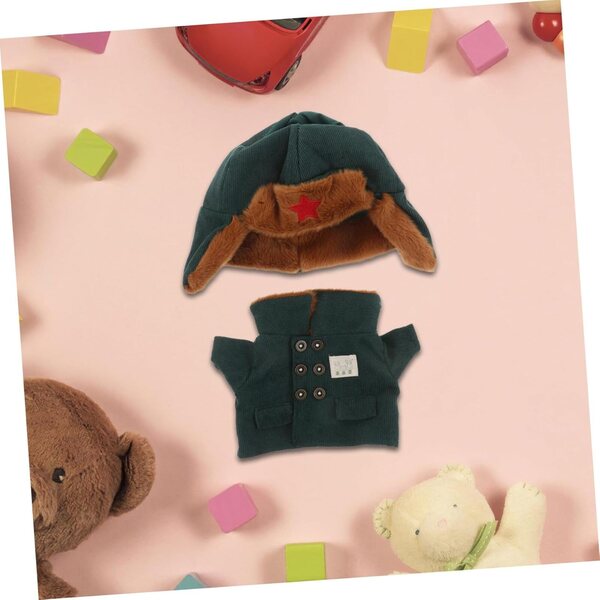 Vaguelly Costume Militaire per Bambole con Cappello e Cappotto Invernale in Poliestere
