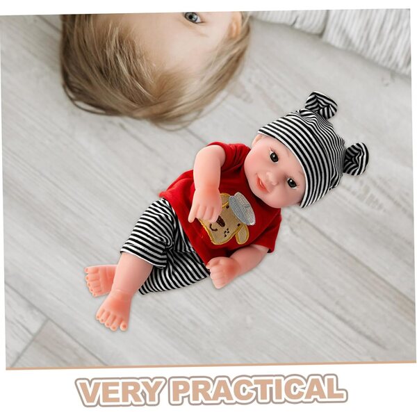 Abbigliamento a Righe per Bambole con Pantaloni e Cappello - Set Completo Unisex