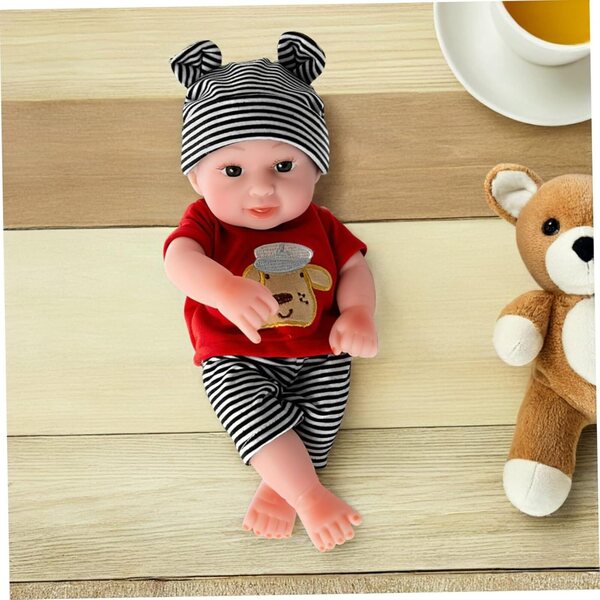 Abbigliamento a Righe per Bambole con Pantaloni e Cappello - Set Completo Unisex