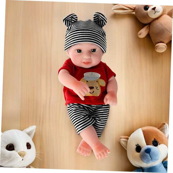 Abbigliamento a Righe per Bambole con Pantaloni e Cappello - Set Completo Unisex