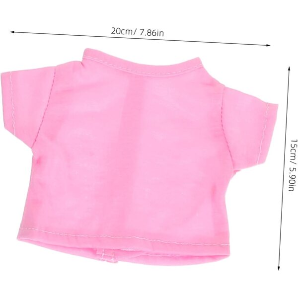 Vaguelly 5 T-shirt colorati manica corta per orsi in peluche 18 cm, vestiti morbidi e alla moda