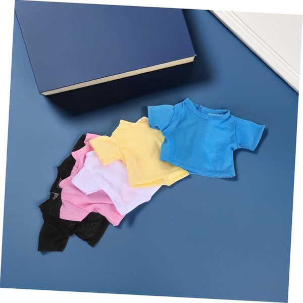 Vaguelly 5 T-shirt colorati manica corta per orsi in peluche 18 cm, vestiti morbidi e alla moda