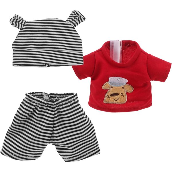 Vestitino per bambole Vaguelly Striped per neonati con cappellino e pantaloni in cotone