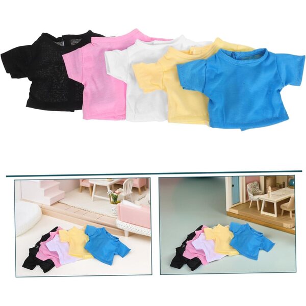 Set 5 Camicie Colorate a Maniche Corte per Pupazzi - Abbigliamento Comodo e alla Moda