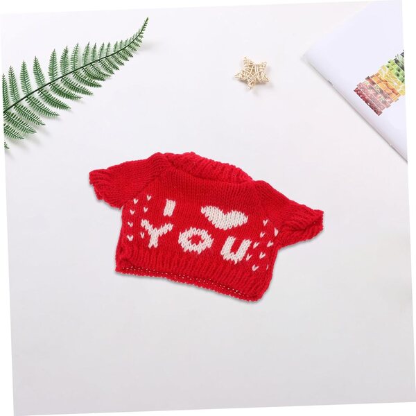 WOONEKY Pull Rosso in Lana Morbida per Orsetti di 30 cm - Abbigliamento Intercambiabile