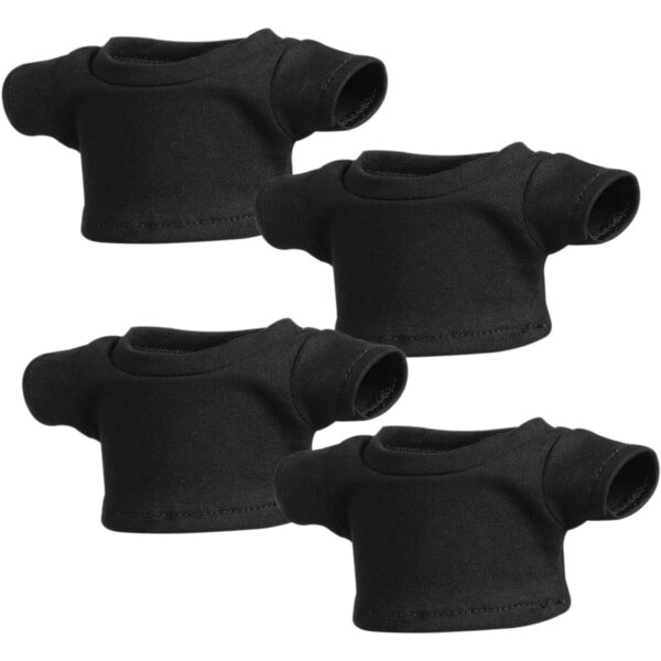 Beaupretty 4 Baumwoll-T-Shirts für 20-cm-Puppen, schwarz und weiß, kurze Ärmel
