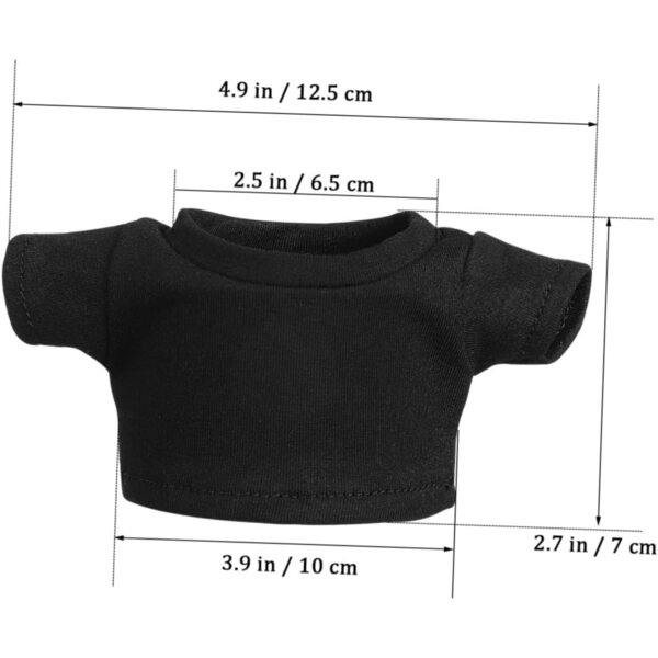 Beaupretty 4 Baumwoll-T-Shirts für 20-cm-Puppen, schwarz und weiß, kurze Ärmel