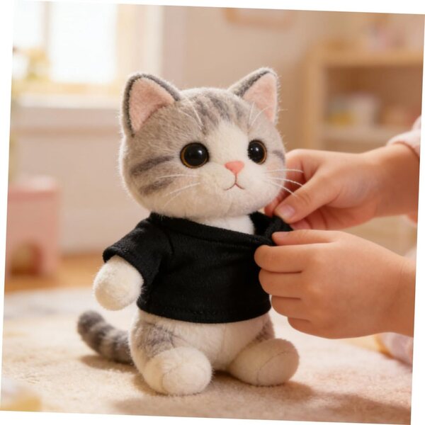Beaupretty 4 Baumwoll-T-Shirts für 20-cm-Puppen, schwarz und weiß, kurze Ärmel