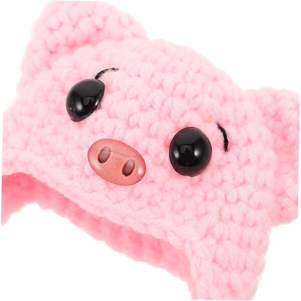 Mini cappello lavorato a maglia rosa per bambole BJD - accessorio in morbida lana fai da te 9x7 cm