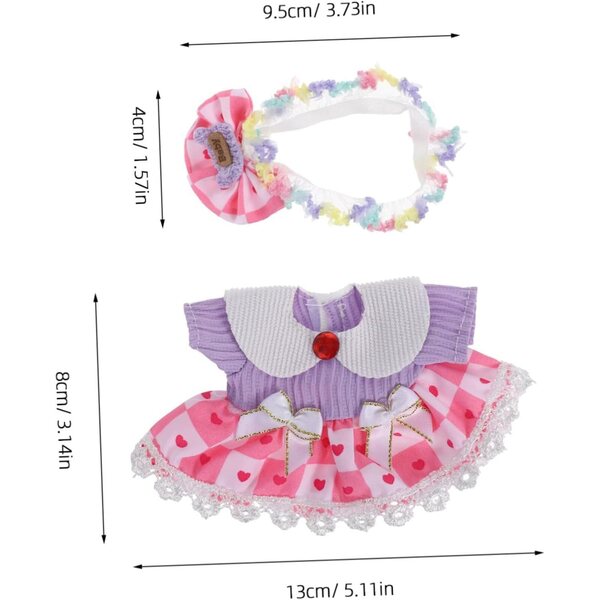Beaupretty Prinzessinnenkleid und Band-Stirnband für Puppe mit Cosplay-Zubehör