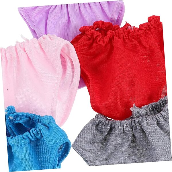Set 5 Culottes Miniature per Bamboles in Tessuto - Accessori Moda per Bambole DIY