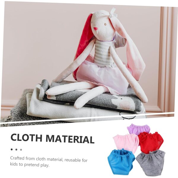 Set 5 Culottes Miniature per Bamboles in Tessuto - Accessori Moda per Bambole DIY