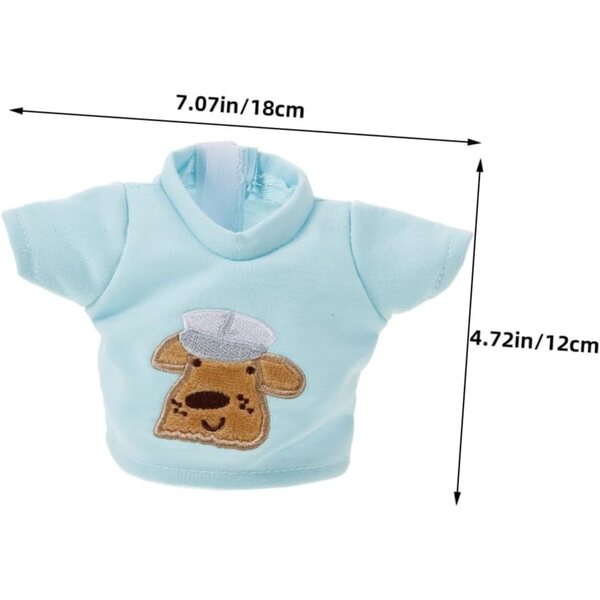 Set mit 2 kompletten gestreiften Baumwollkleidungsstücken für 10-Zoll-Puppen mit Hut und Zubehör