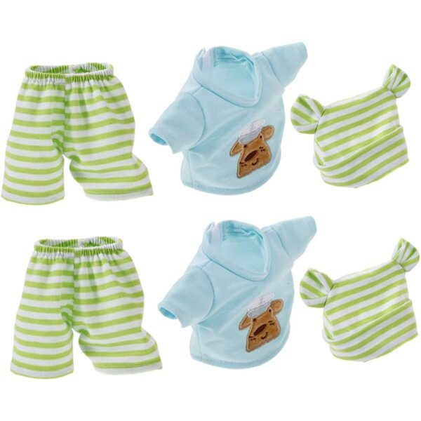 Set mit 2 Ensemble-Kleidung für 10-Zoll-Puppen | HONITANO Gestreiftes Sweatshirt und Shorts