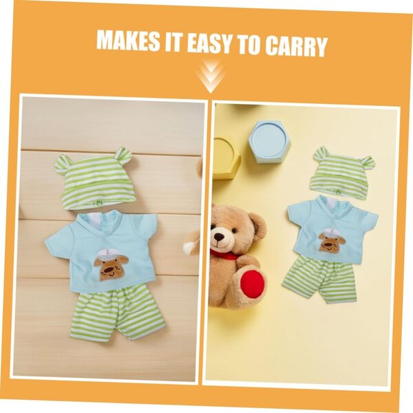 Set mit 2 Ensemble-Kleidung für 10-Zoll-Puppen | HONITANO Gestreiftes Sweatshirt und Shorts