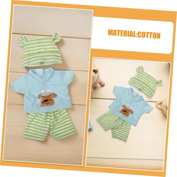 Set mit 2 Ensemble-Kleidung für 10-Zoll-Puppen | HONITANO Gestreiftes Sweatshirt und Shorts
