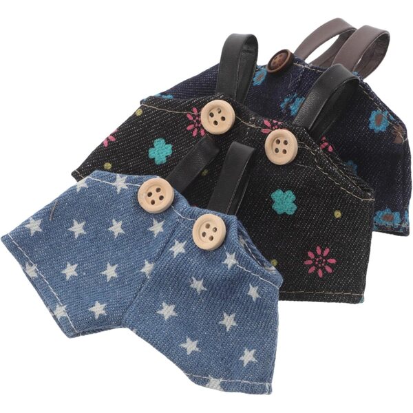 ERINGOGO Set 3 Salopettes Denim per Bambole e Peluche - Abiti Kawaii DIY