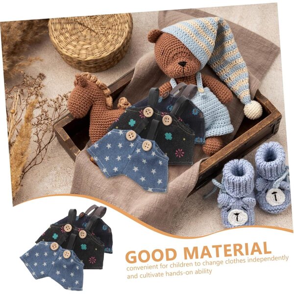 ERINGOGO Set 3 Salopettes Denim per Bambole e Peluche - Abiti Kawaii DIY