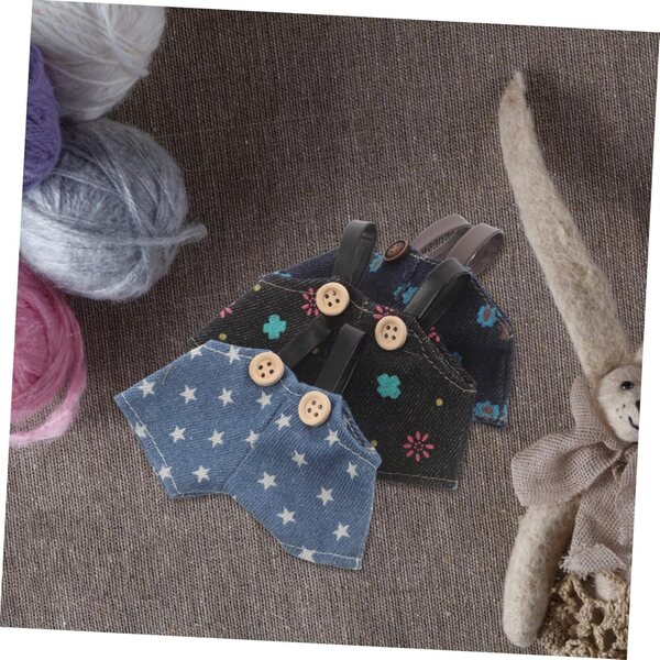ERINGOGO Set 3 Salopettes Denim per Bambole e Peluche - Abiti Kawaii DIY