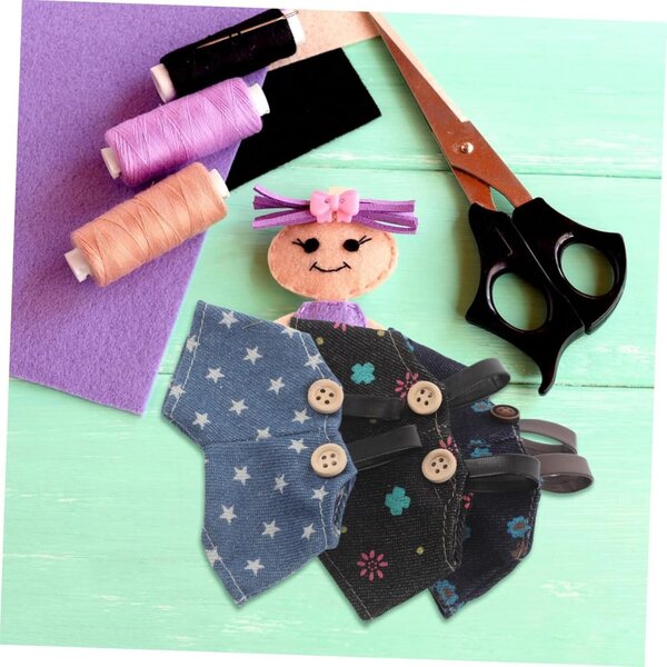ERINGOGO Set 3 Salopettes Denim per Bambole e Peluche - Abiti Kawaii DIY