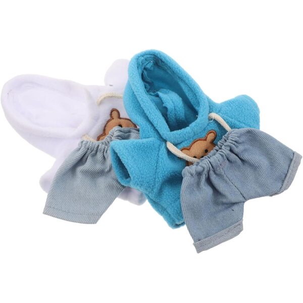 ERINGOGO Set 4 Pezzi Hoodie e Jeans in Cotone per Peluche e Bambole 8-20 cm