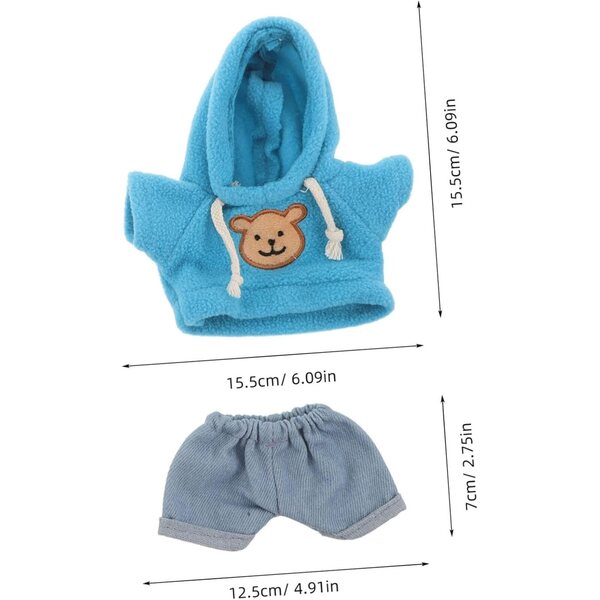 ERINGOGO Set 4 Pezzi Hoodie e Jeans in Cotone per Peluche e Bambole 8-20 cm