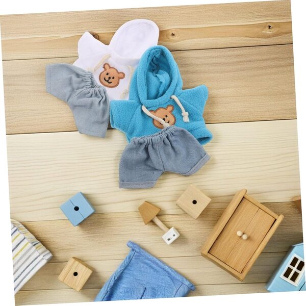 ERINGOGO Set 4 Pezzi Hoodie e Jeans in Cotone per Peluche e Bambole 8-20 cm