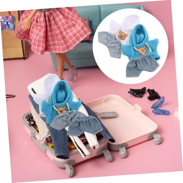 ERINGOGO Set 4 Pezzi Hoodie e Jeans in Cotone per Peluche e Bambole 8-20 cm