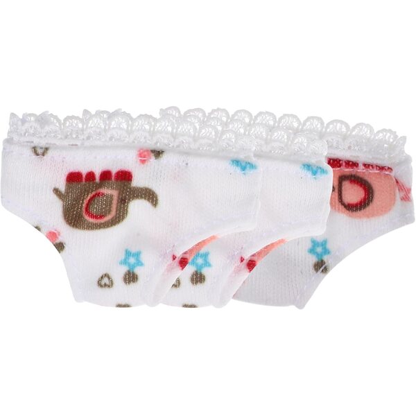 Set 3 Mini Culottes Bianche per Bamboles in Tessuto Leggero Piccole e Resistenti