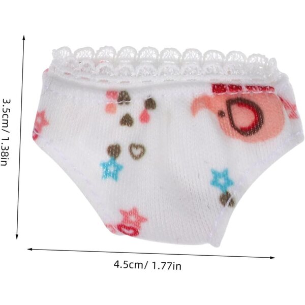 Set 3 Mini Culottes Bianche per Bamboles in Tessuto Leggero Piccole e Resistenti
