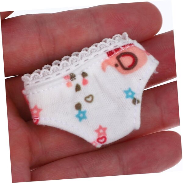 Set 3 Mini Culottes Bianche per Bamboles in Tessuto Leggero Piccole e Resistenti