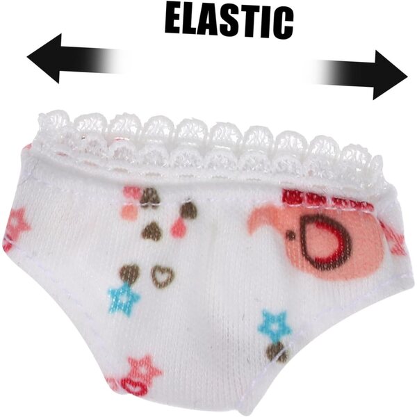 Set 3 Mini Culottes Bianche per Bamboles in Tessuto Leggero Piccole e Resistenti