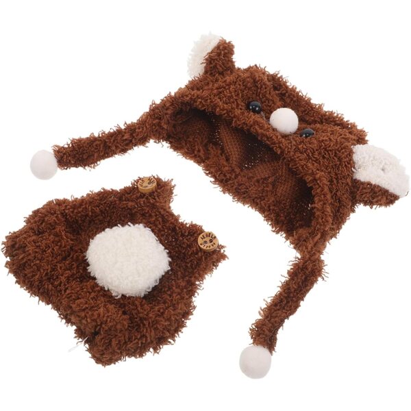 Puppenkleidungsset mit weichem und bequemem Braunbär-Overall und Hut