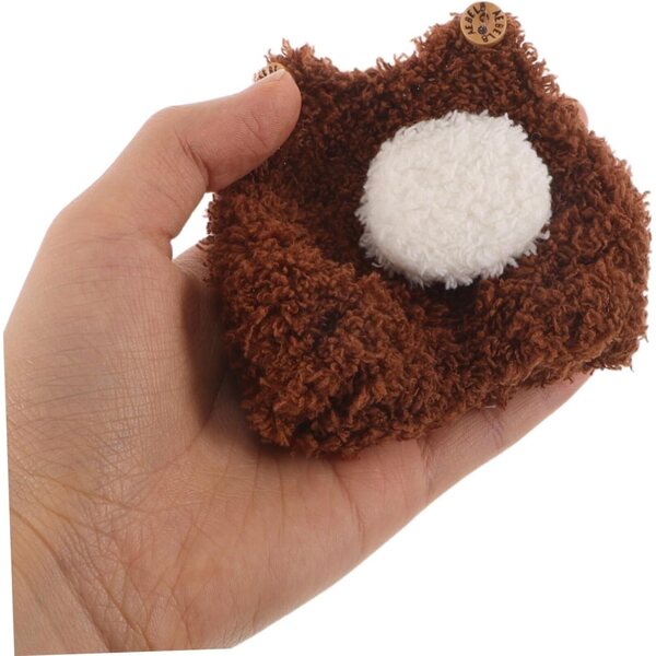 Set Abbigliamento per Bambola con Salopette e Cappello Orso Marrone Morbido e Confortevole