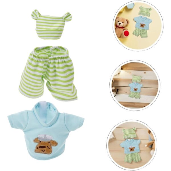 Vaguelly 2 Set di Abbigliamento in Cotone a Righe per Bambole 10 Pollici