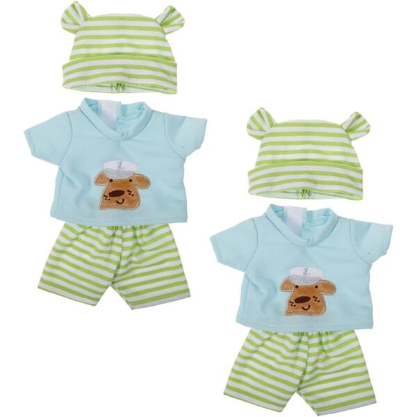 ERINGOGO 2 Completi Abiti a Righe in Cotone con Cappello per Bambole da 10 Pollici