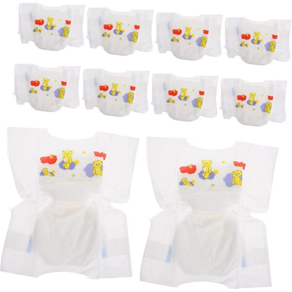 WOONEKY 10 Pezzi Pannolini per Bambole Realistiche Accessori Gioco Bambini