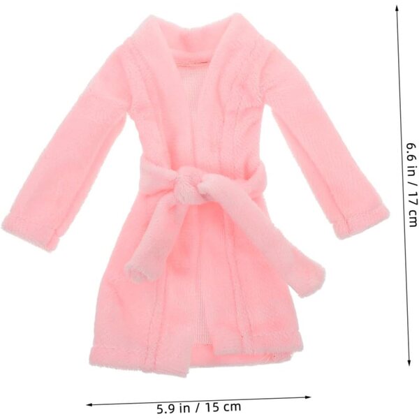 Rosa Mini-Pignoir aus weichem Plüsch für Puppen, vielseitiges und waschbares Accessoire