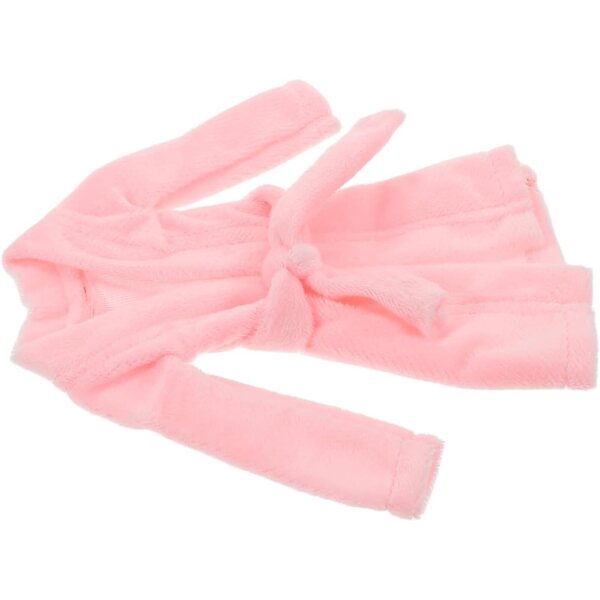 Rosa Mini-Pignoir aus weichem Plüsch für Puppen, vielseitiges und waschbares Accessoire
