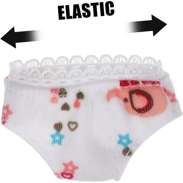 WOONEKY 3 Mini-Culottes Bianche in Tessuto Leggero per Bamboles - Accessori Costume