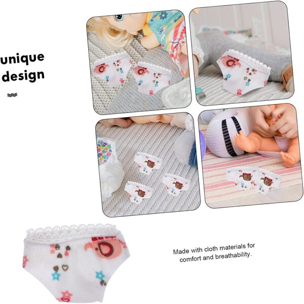 WOONEKY 3 Mini-Culottes Bianche in Tessuto Leggero per Bamboles - Accessori Costume