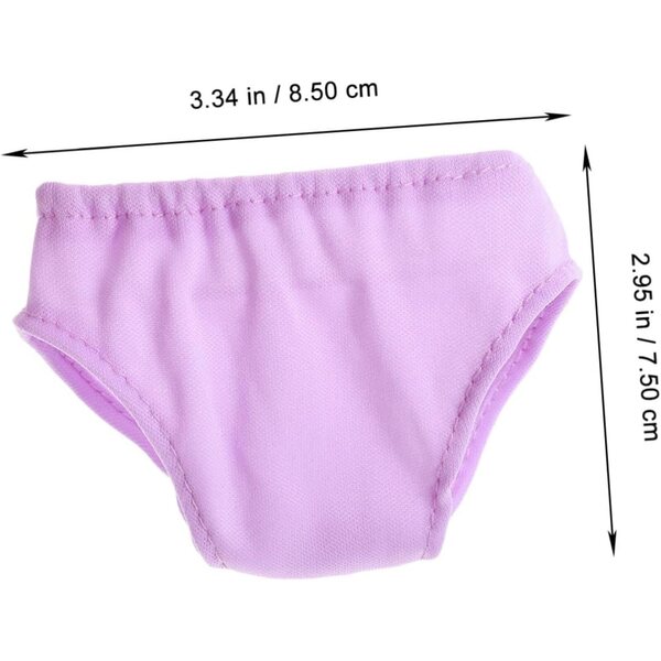 Set mit 4 lila Stoff-Culottes für 18-Zoll-Puppen – verstellbare Puppen-Slips
