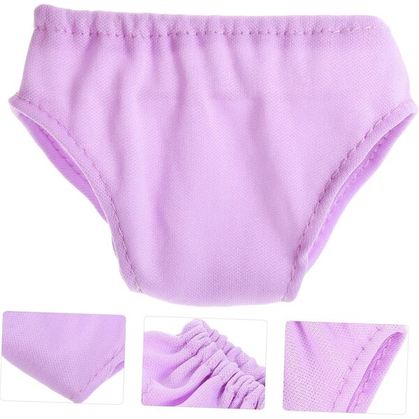 Set mit 4 lila Stoff-Culottes für 18-Zoll-Puppen – verstellbare Puppen-Slips