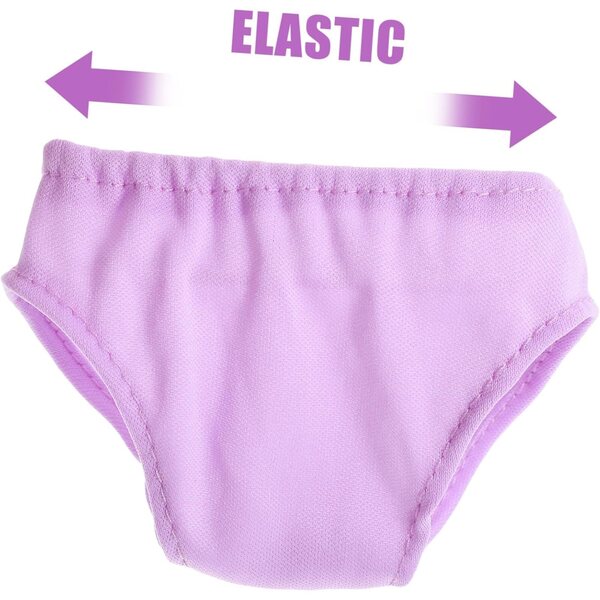 Set mit 4 lila Stoff-Culottes für 18-Zoll-Puppen – verstellbare Puppen-Slips