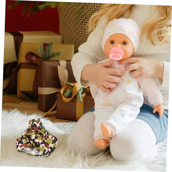 Set 4 Sottovesti in Tessuto per Piccole Bambole con Bretelle Regolabili Camouflage