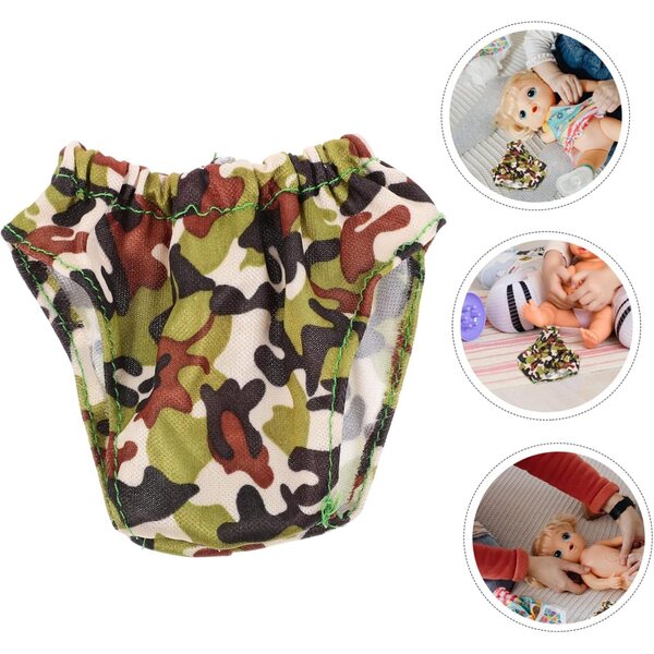 Set 4 Sottovesti in Tessuto per Piccole Bambole con Bretelle Regolabili Camouflage